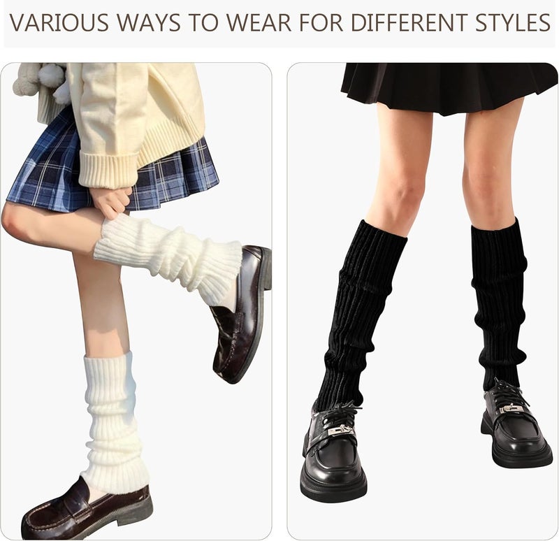 HEMOUR Leg Warmers for Women Girls Ribbed Knit, Fall Winter Gifts, Legwarmers Socks Y2K Fashion Yoga Ballet Dance Sports - Image 2